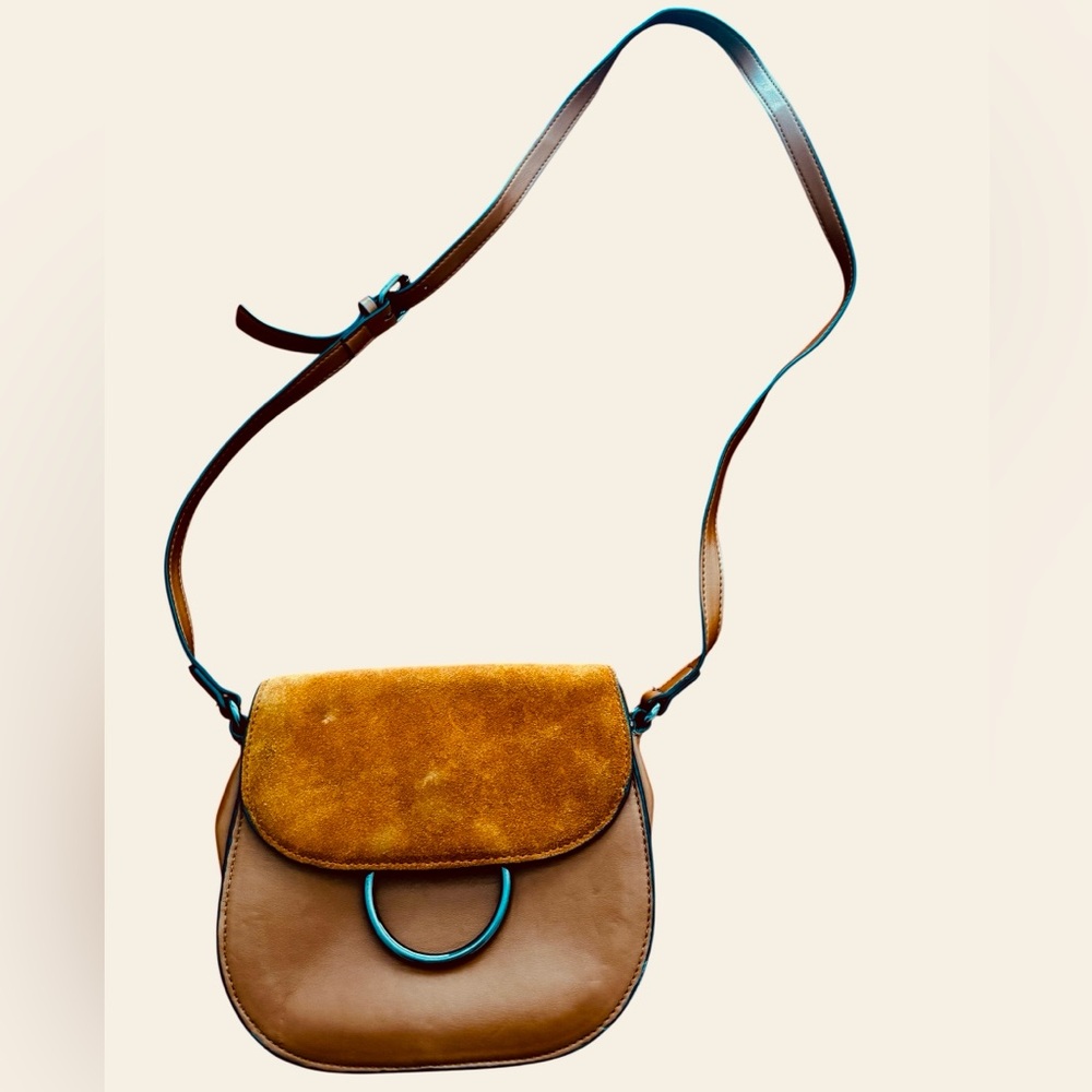 French Connection Brown Celia Crossbody Saddle Bag